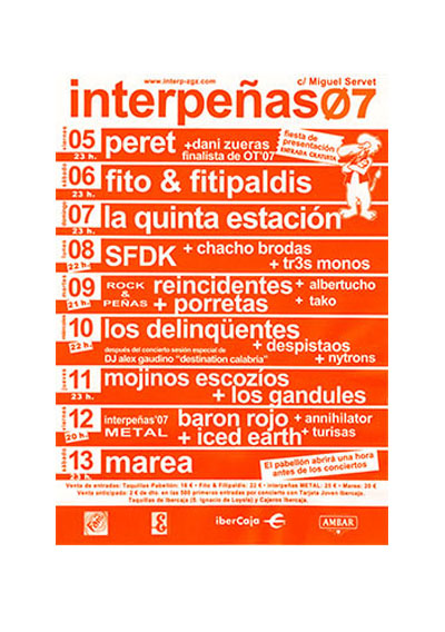 Fiestas del Pilar de Zaragoza 2007. Pabellón Interpeñas Zaragoza 2007. Pilar 2007. Fiestas del Pilar 2007. Peñas Zaragoza. Federación Interpeñas de Zaragoza. Cartel Fiestas del Pilar año 2007 Interpeñas Zaragoza.